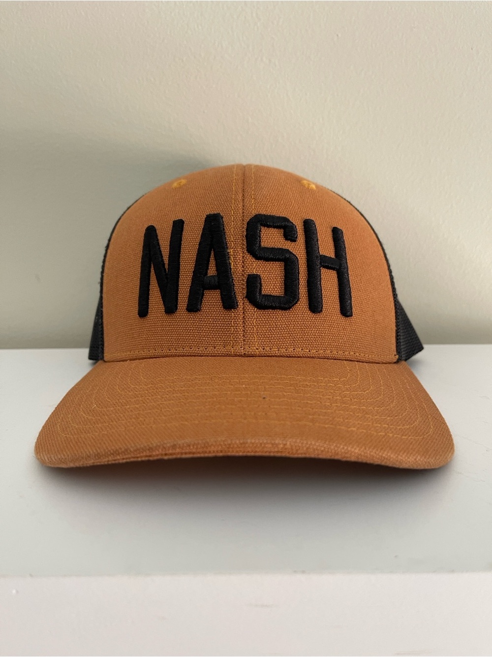 NASH Outdoor Trucker Hat Brown Black Snapback Mesh Back Cap Adjustable
